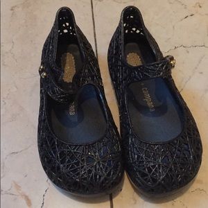 EUC BLACK MINI MELISSA CAMPANA MARY JANE SZ 8